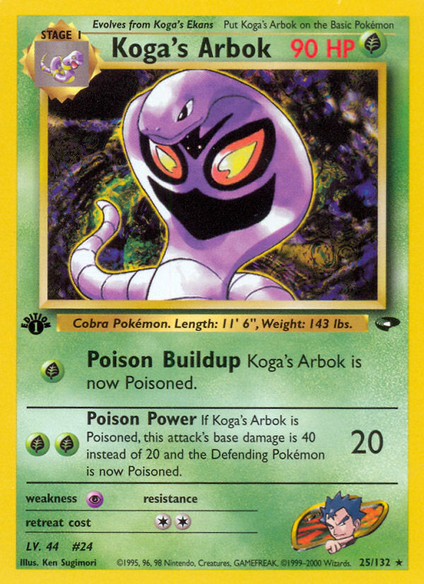 Gym Challenge Koga's Arbok #25/132 first edition